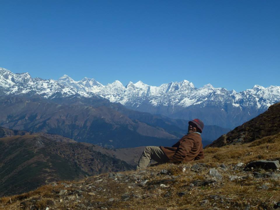 View of Everest from Pikey peak in Nepal 