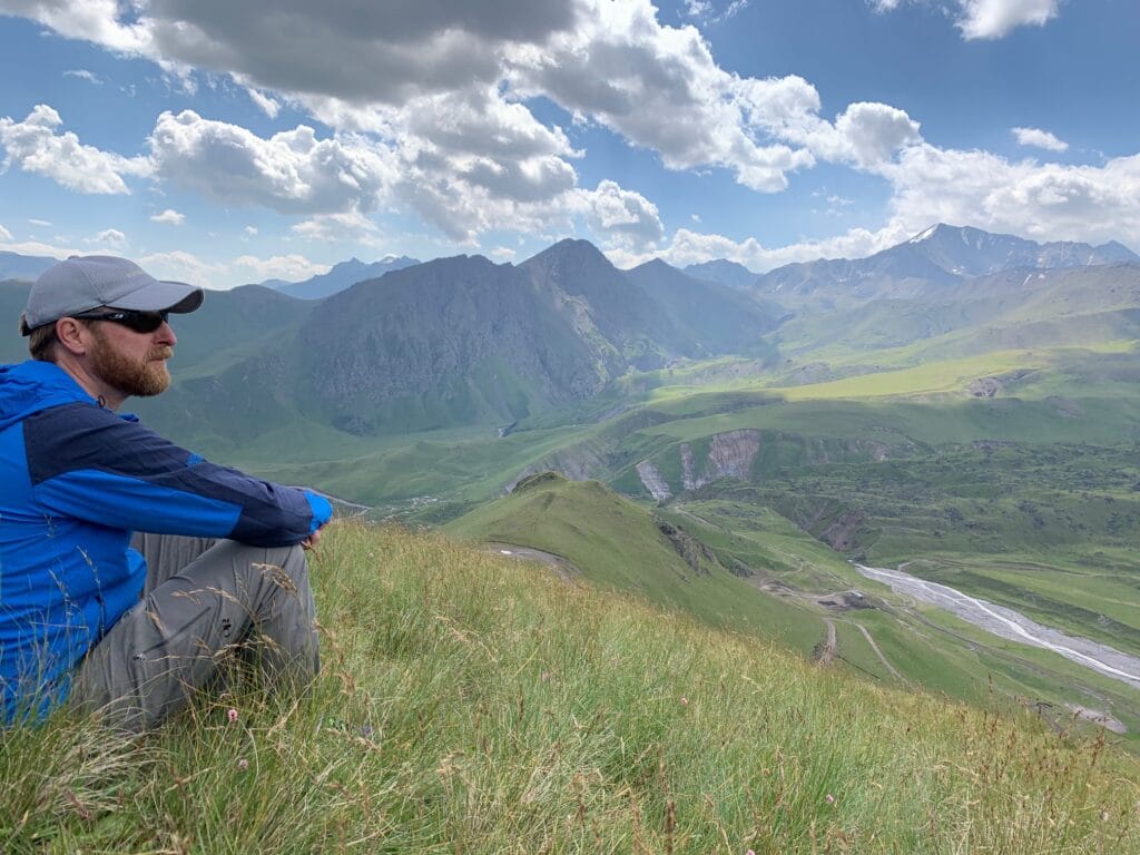 Enjoying the view of Mount Elbrus