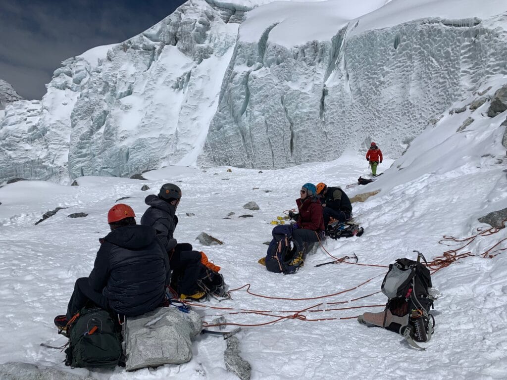 Crampon point on Island Peak