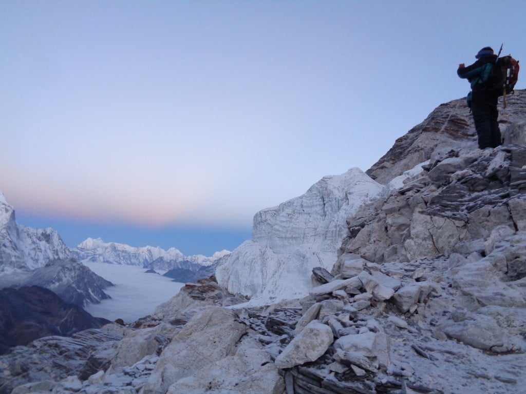 The morning view off Island peak