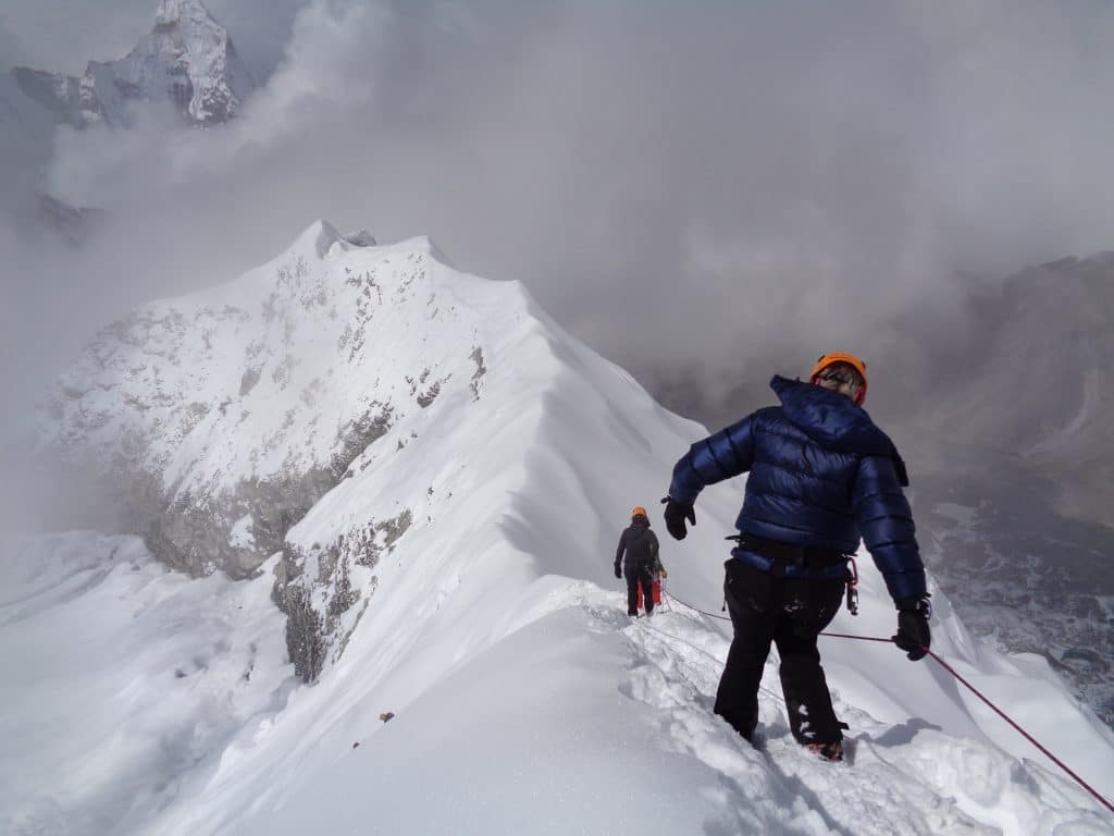 The route up and down Island Peak