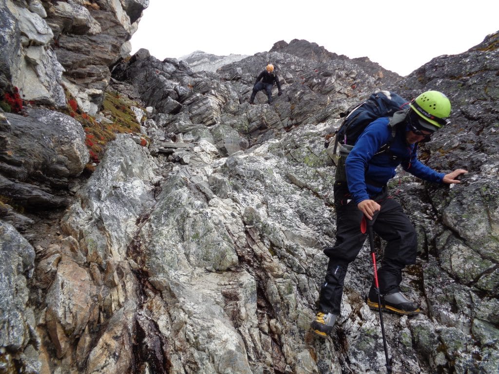 Rock section high on Island Peak Climb