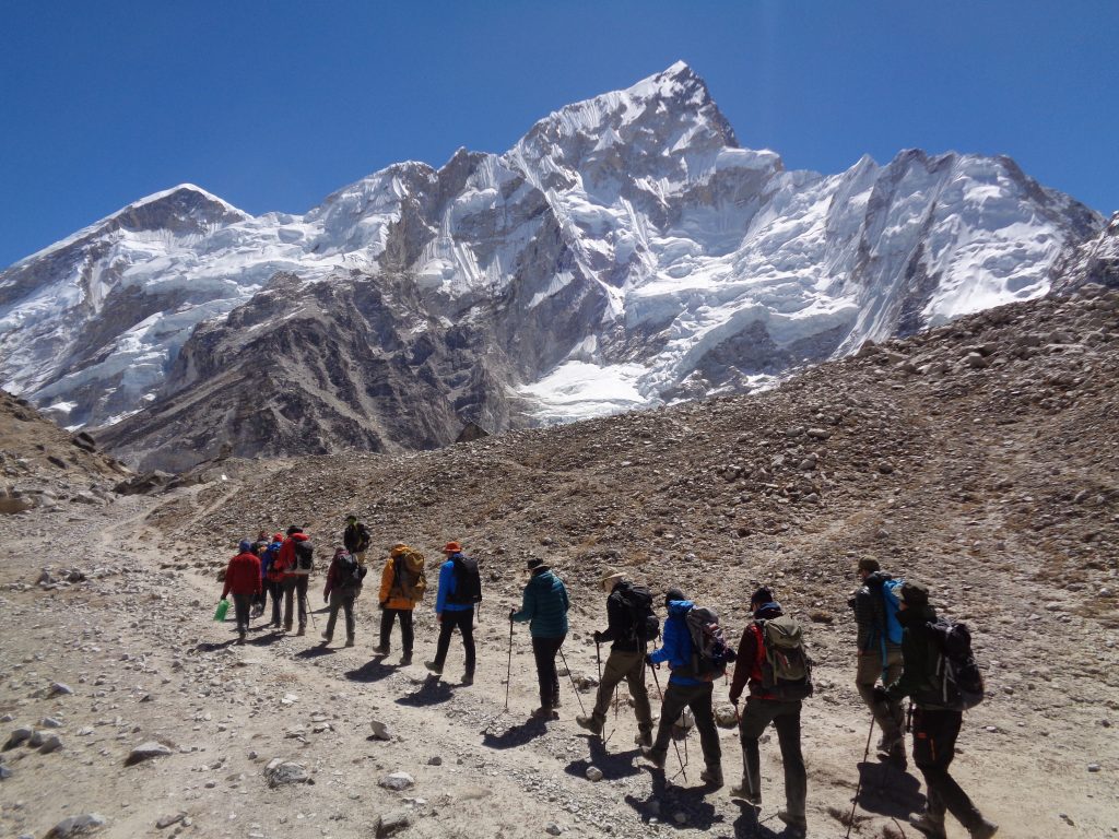 Hiking into Everest Base Camp