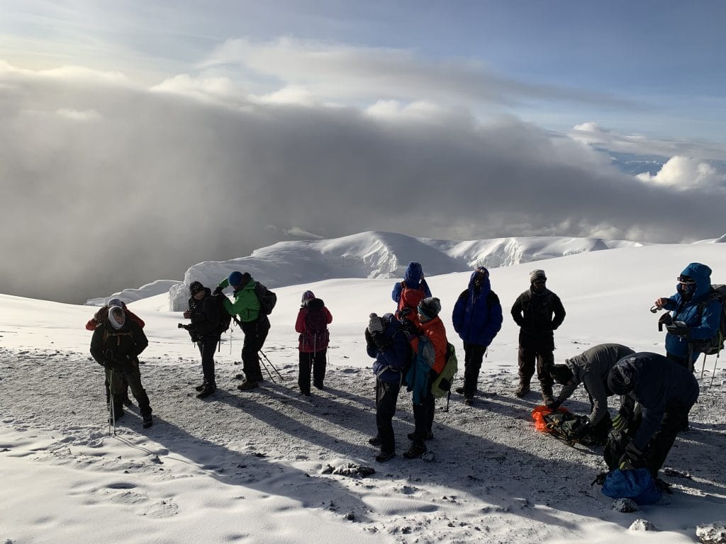 The crater rim on Kilimanjaro