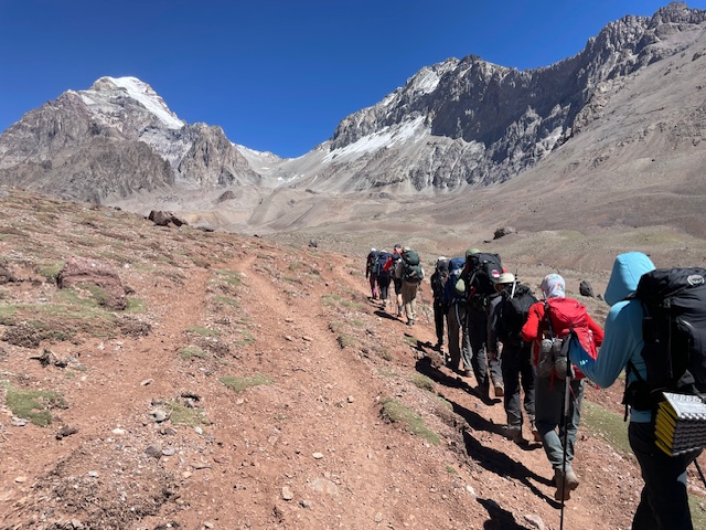 Aconcagua on the traverse route.